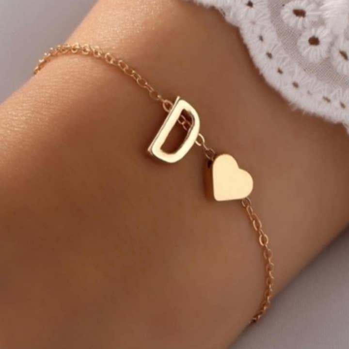SALINA TRADING INC - Wholesale Charm/dangle bracelet - Personalized Alphabet Heart Bracelets for Women1