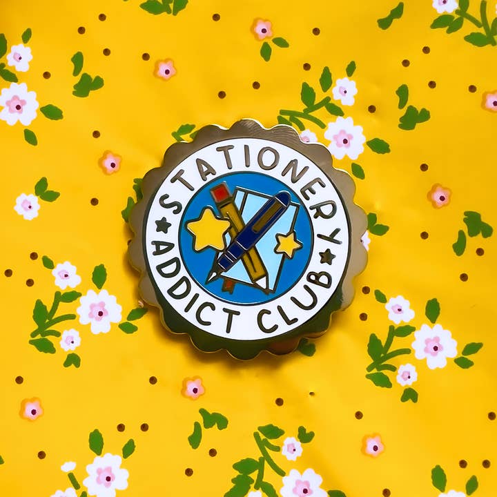 Stationery Addict Enamel Pin for wholesale by Fiveboos Inc