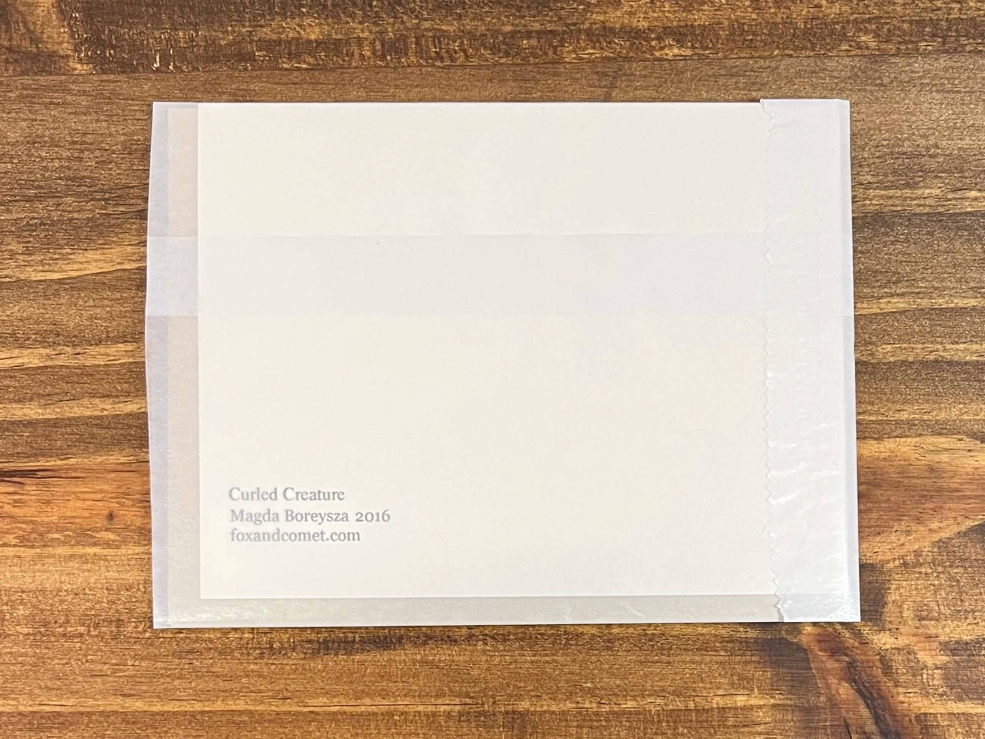 Fox & Comet - Wholesale Stationery/Notecard Set - Curled Creature Note Card 2