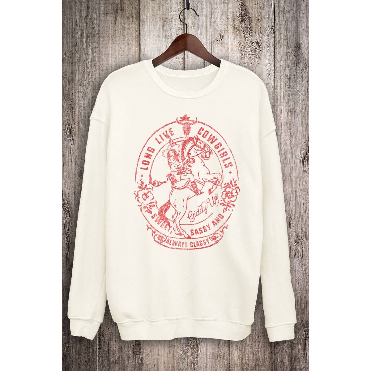 HRTandLUV – wholesale Sweatshirt med tryck - Dam – LÄNGE LEVE COWGIRLS MINERAL TRÖJOR3