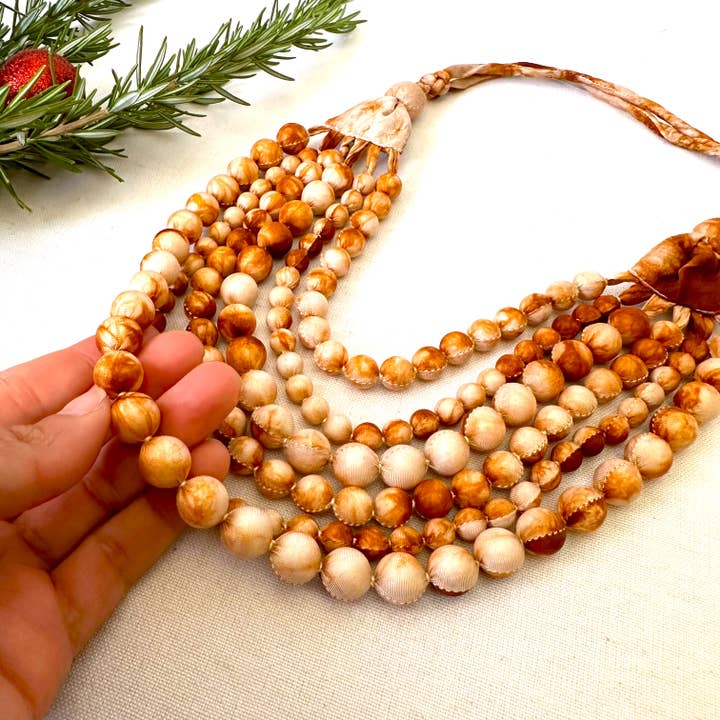 Statement Silk Bead Necklace 6 Strands for wholesale by Sophie Silks