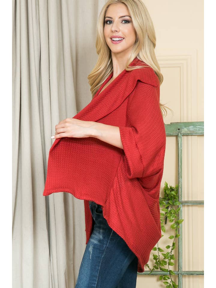 ROST Leichte Dolman-Strickjacke mit Waffelmuster für den Großhandel auf Faire2