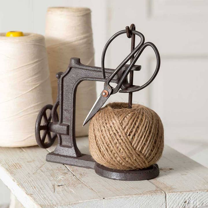 CTW Home Collection - Wholesale Decorative Tabletop Object - Sewing Machine Twine Holder with Scissors