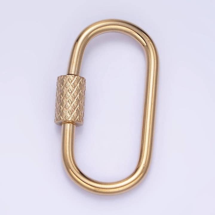 Stainless Steel 25mm Textured Tube Carabiner Clasps Closure Finding | Z692 for wholesale by Aim Eternal