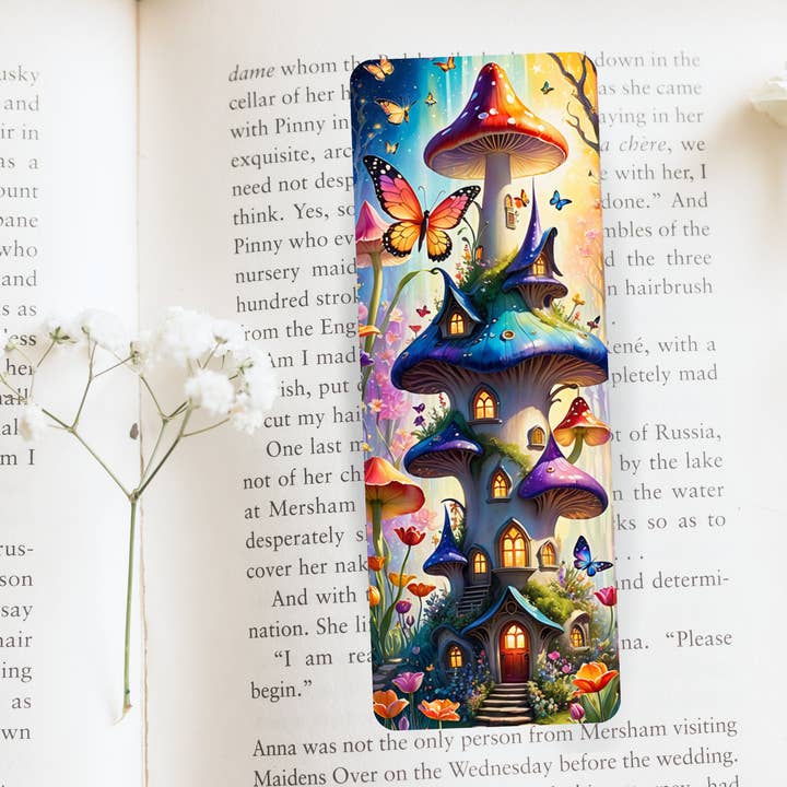 Joli marque-page imprimé Fairy House illustré, page saver, cadeau pour les amateurs de livres pour la vente par simply creative