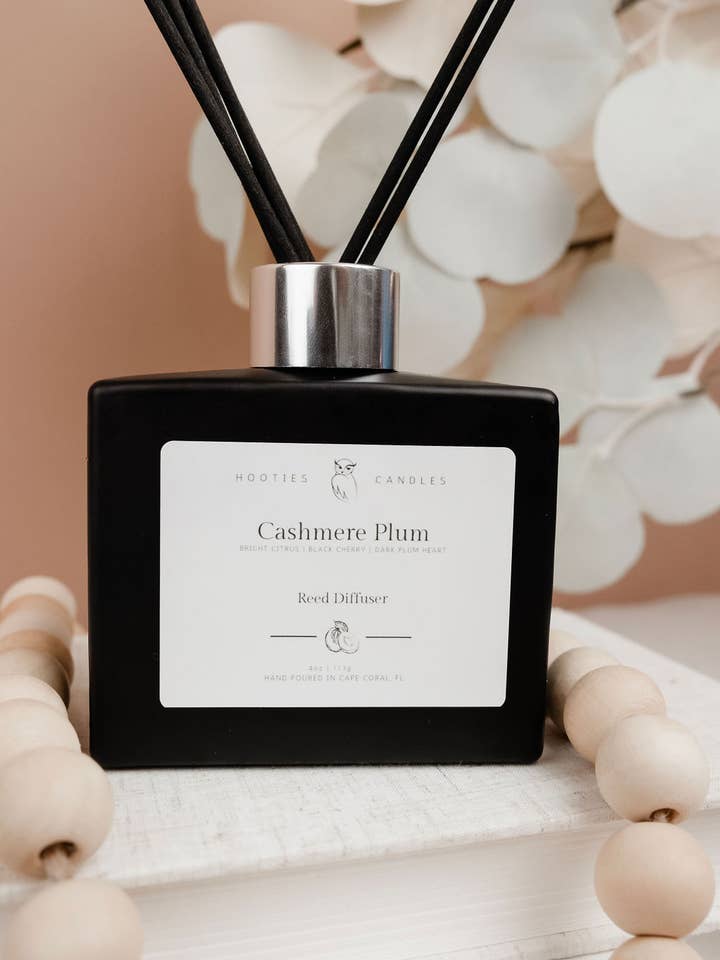 Cashmere Plum Home Reed Diffuser for wholesale by Hooties Candles and Things