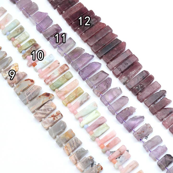BestBeads&Beyond - Wholesale Beads - 25-47mm Gemstone Long Slice Beads, Sku#U18172