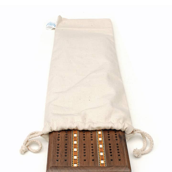 Sac de rangement en tissu avec cordon pour plateau de cribbage WE Games - 18 x 6 pouces à plat pour la vente par Wood Expressions