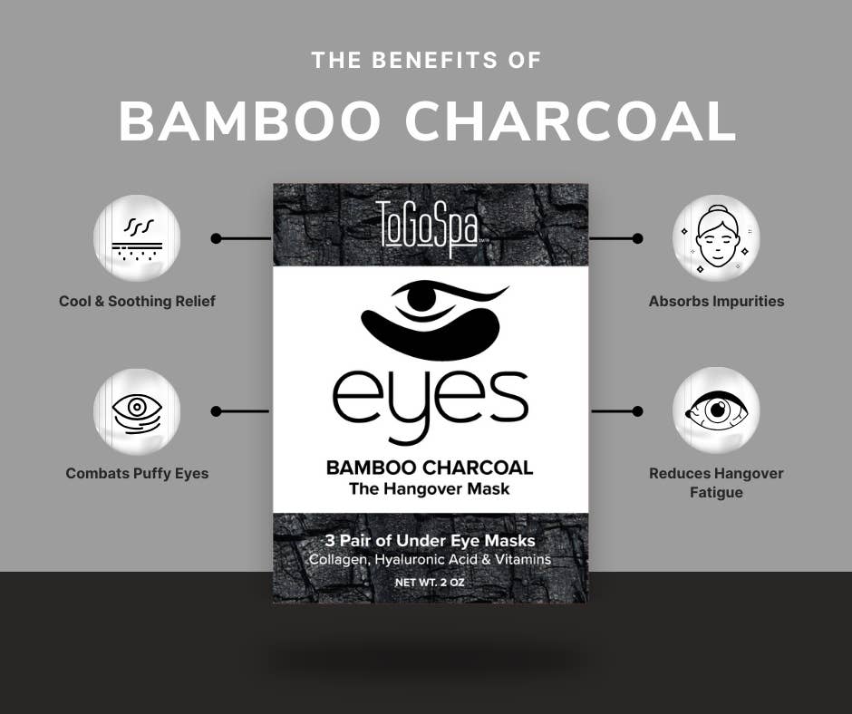 ToGoSpa - Vente Masques de traitement yeux - YEUX : Charbon et Caféine - Le Masque Gueule de Bois - Pack de 3