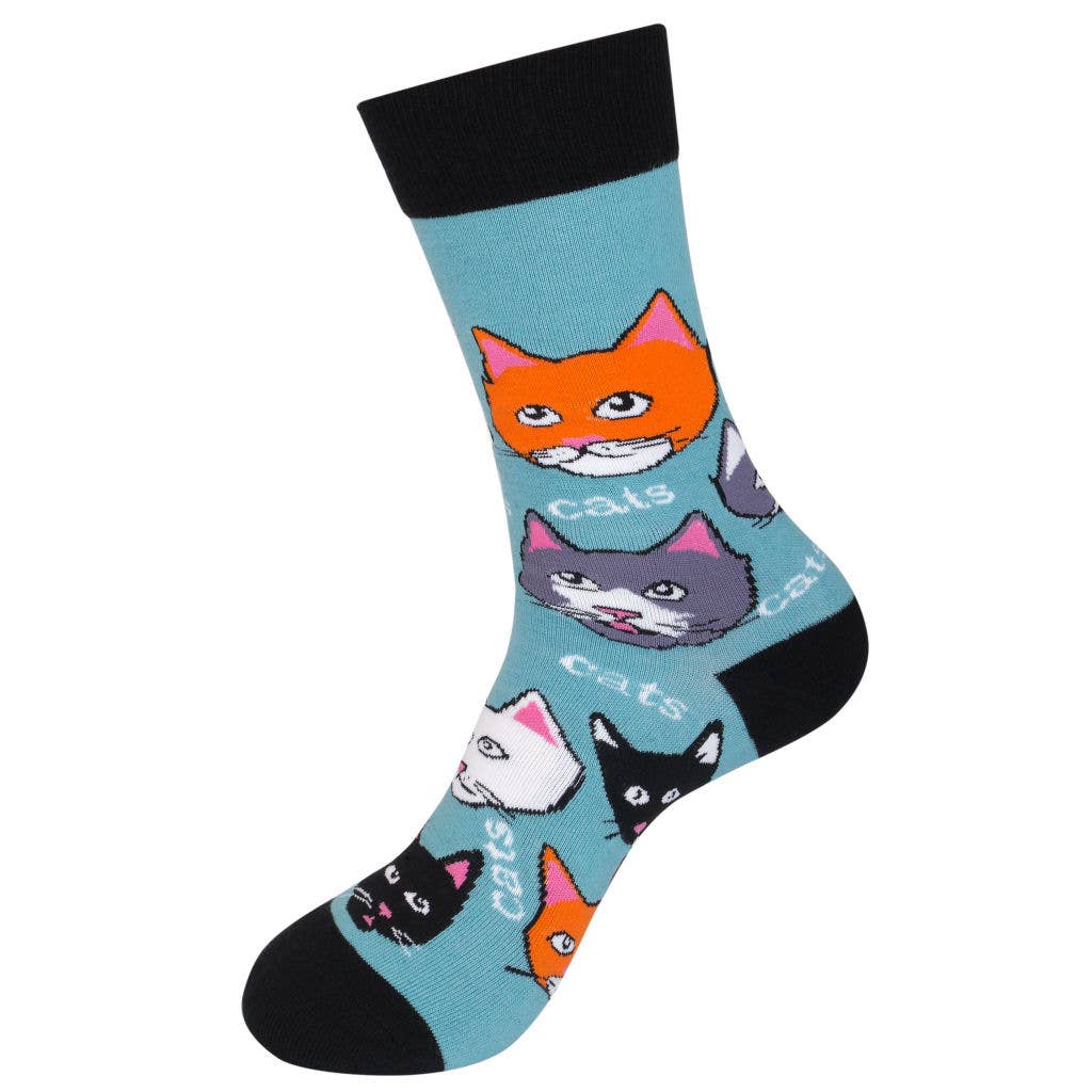 Funatic - About Face Designs - Nice Enough Merch Co - Vendita all'ingrosso Calzini - Unisex - Calzini Gatti Gatti Gatti | Per Amanti dei Gatti | Funatic6