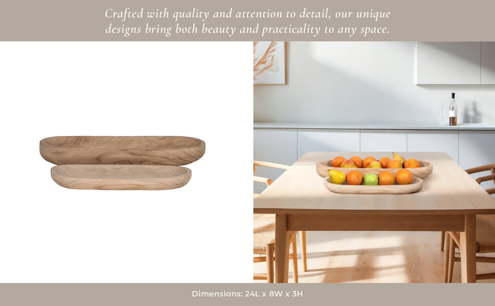 Sagebrook Home - Wholesale Decorative Plate/Dish/Bowl - Brown 18/24 in. Natural Wood Decorative Plates (Set of 2)10