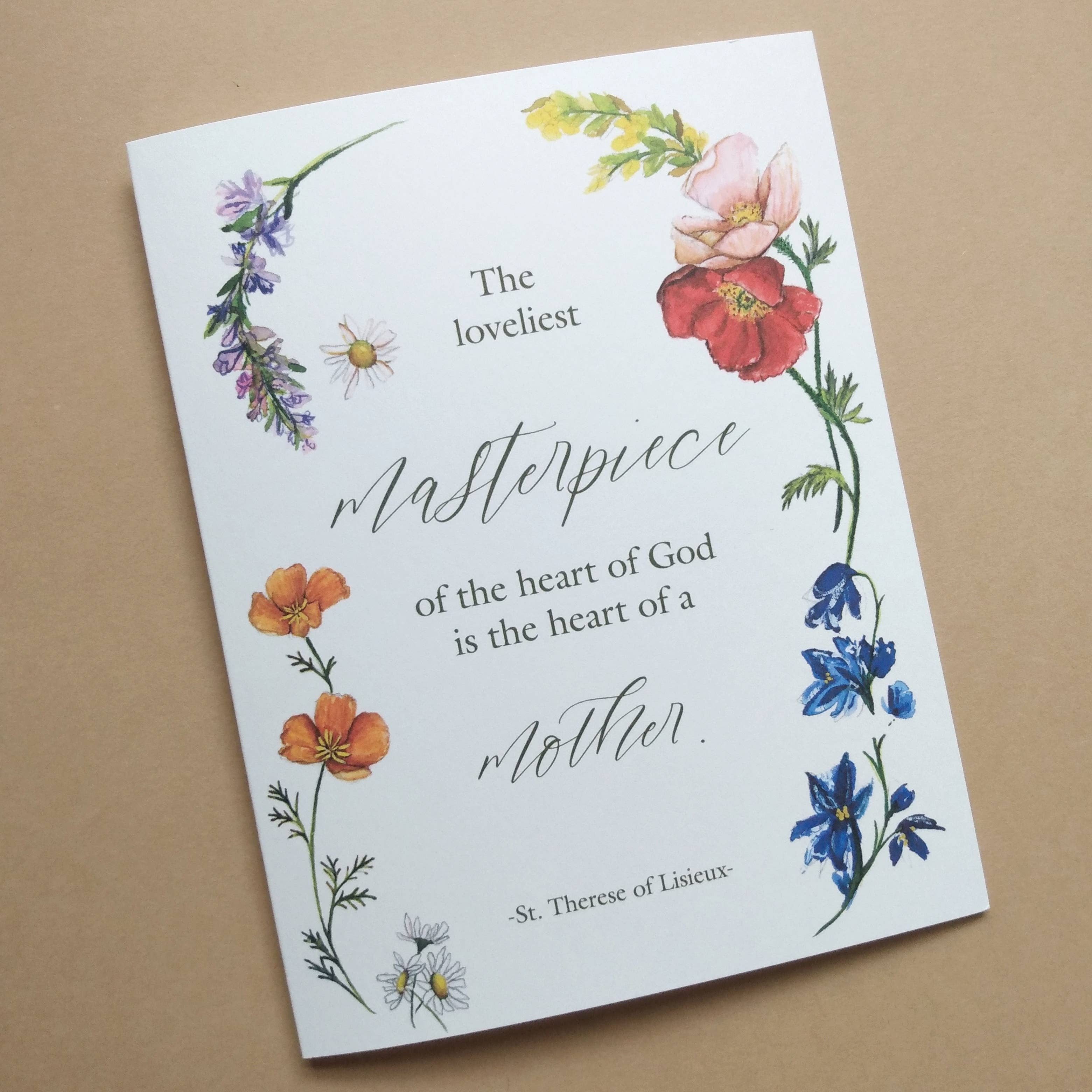 Catholic Handmade - Wholesale Moederdagkaartje - (1036) Moederdagkaart/Sint-Therese citaatkaart2