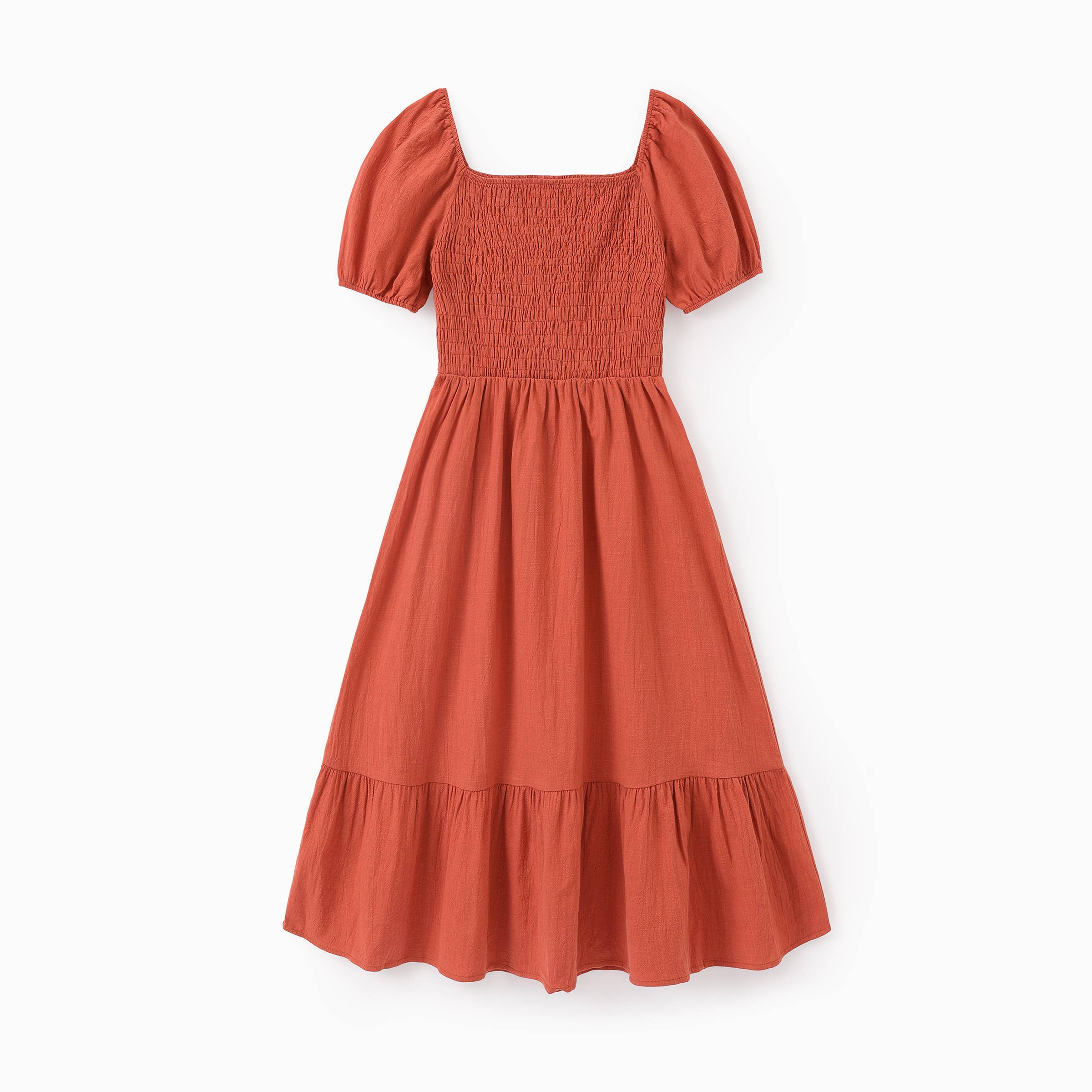 Orange Family Matching Plaid Shirt or Shirred Bodice Tiered Dress for wholesale on Faire22