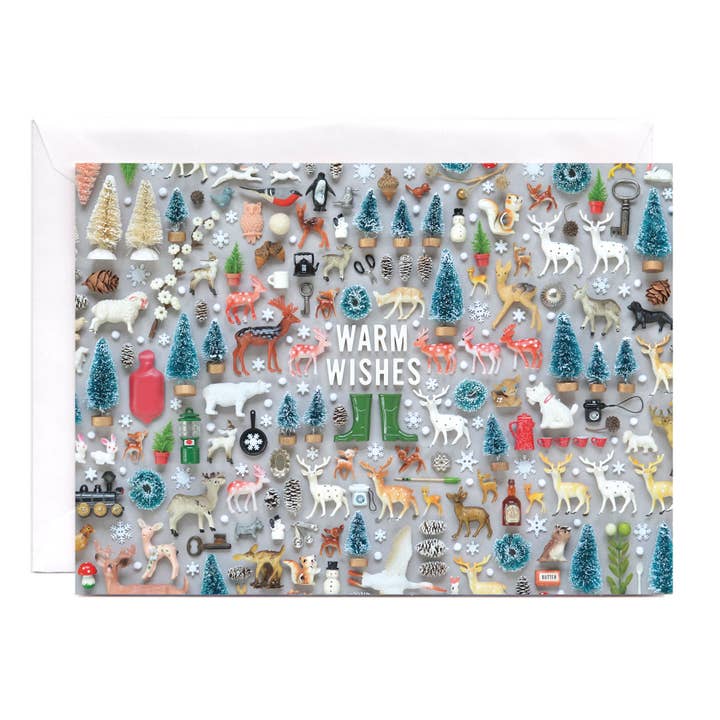 Imaginary Animal - Wholesale Season's Greetings Card - Tiny Things Warm Wishes Greeting Card or Postcard | Winter