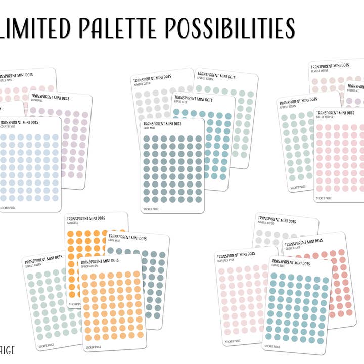 Transparent Dots Planner Sticker Set for wholesale by Sticker Paige