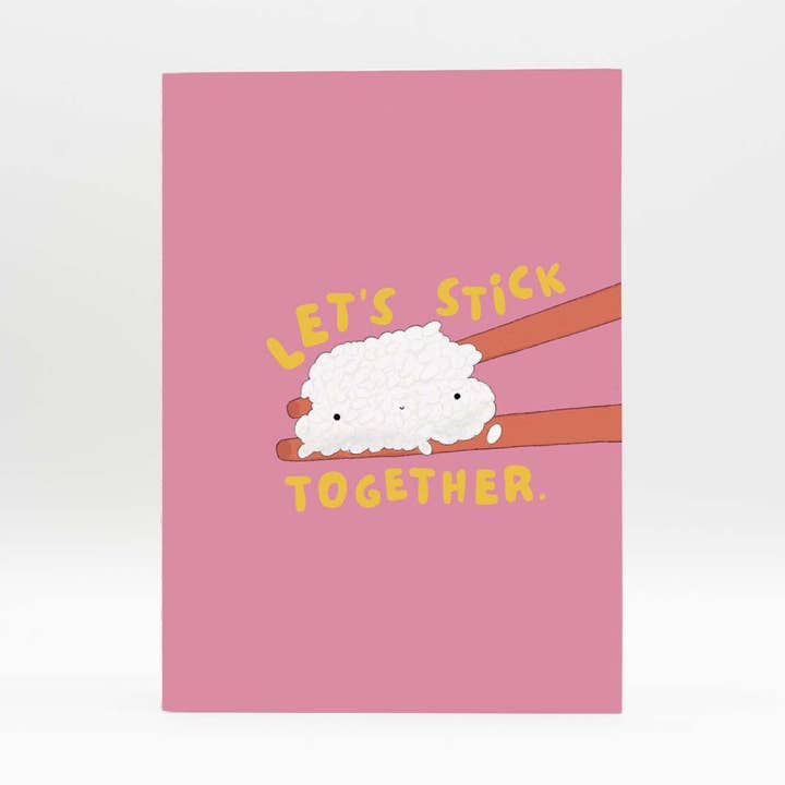 Folded card rice "Let's stick together" for wholesale by reisundpapier
