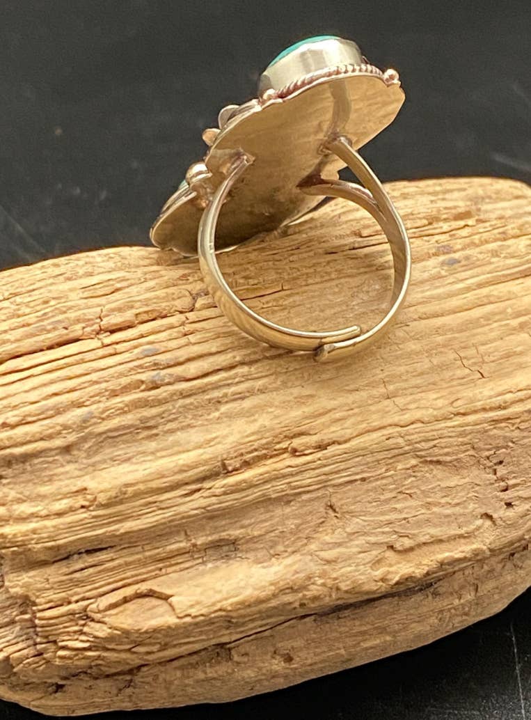 Third eye jewelry inc. - Wholesale Cocktail/Statement Ring - Turquoise ring, handcrafted, adjustable,floral ring, ethnic 3