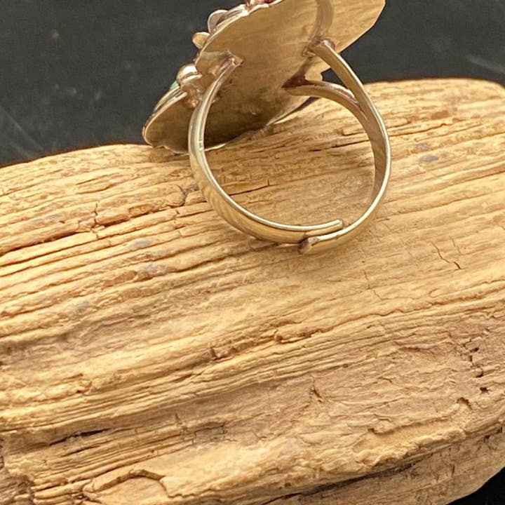 Third eye jewelry inc. - Wholesale Cocktail/Statement Ring - Turquoise ring, handcrafted, adjustable,floral ring, ethnic 3