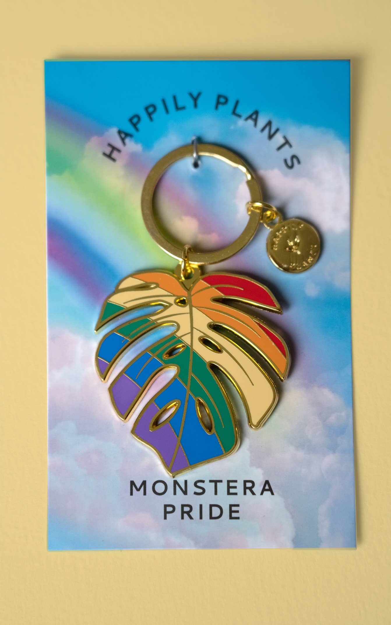 Happily Plants - Wholesale Keychain - Women's - Monstera Keychain & Bag Charm, Pride Rainbow Stocking Gifts2