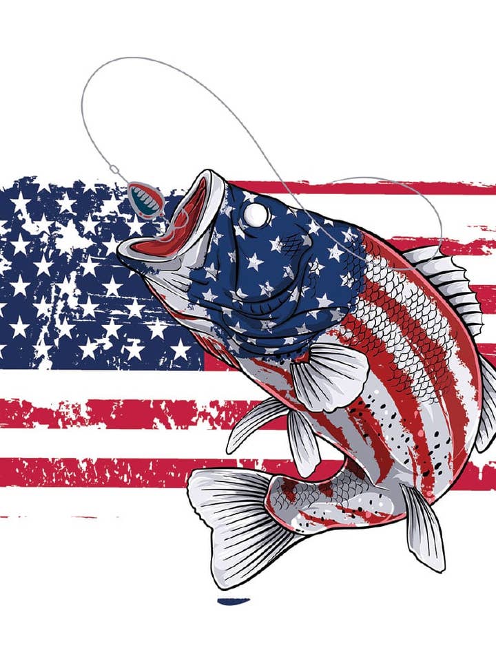 Sticker -FLag and Bass for wholesale by Custom Decor