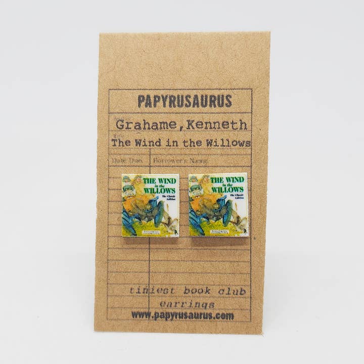 Boucles d'oreilles du plus petit club de lecture - Le Vent dans les saules pour la vente par Papyrusaurus