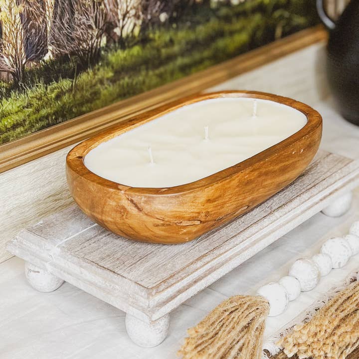 Wood Bowl Candle Supply - Wholesale Candle Holder - Bulk Pricing |15 Oval 9x6 Candle Ready Acacia Wood Bowls