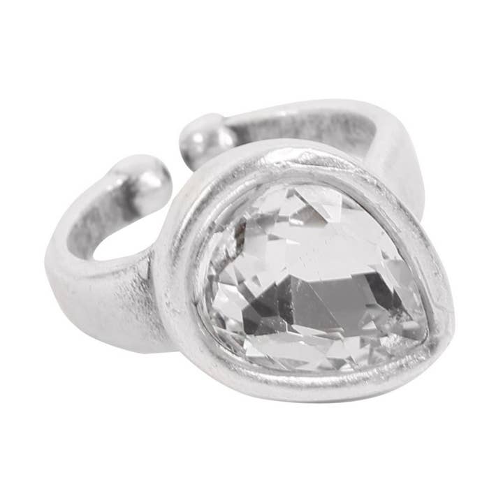 Anel Haley - Cristal Transparente por atacado de Avance