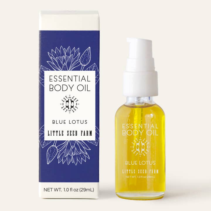 Little Seed Farm - Wholesale Bath/Body Oil - Mini Blue Lotus Essential Body Oil - 1oz
