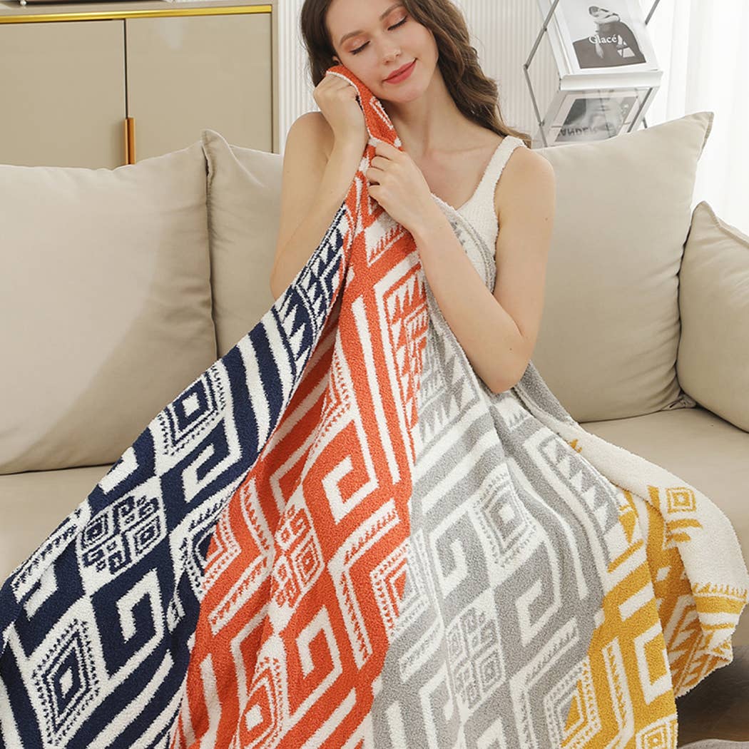 Fashion City - Vendita all'ingrosso Plaid - Comoda coperta morbida con motivo tribale 13