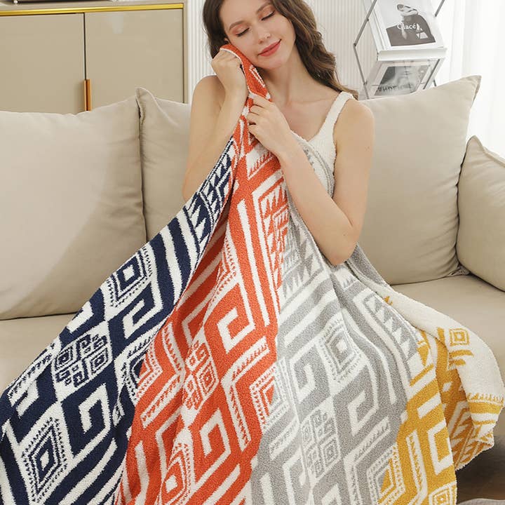 Fashion City - Vendita all'ingrosso Plaid - Comoda coperta morbida con motivo tribale 13