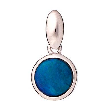 Doublett blått opal runt hänge, sterlingsilver, 0,8+0,7 cm för wholesale av OPALOOK France