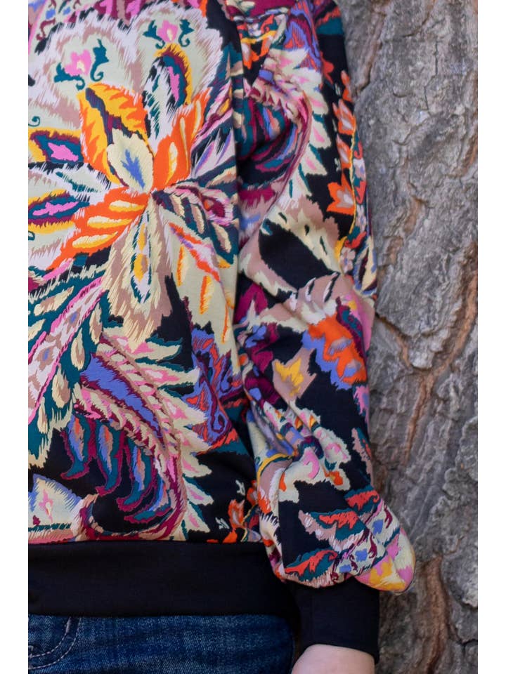 Eva Franco - Wholesale Sweatshirt - Kids - Clyde Sweatshirt in Printed Paisley Damascus Knit - Girls3