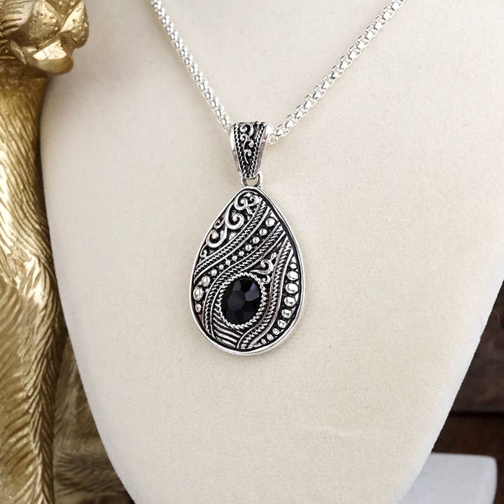 Timeless Whispers – Teardrop Crystal Pendant Necklace in Silver or Two-Tone for wholesale by PennyLine inc