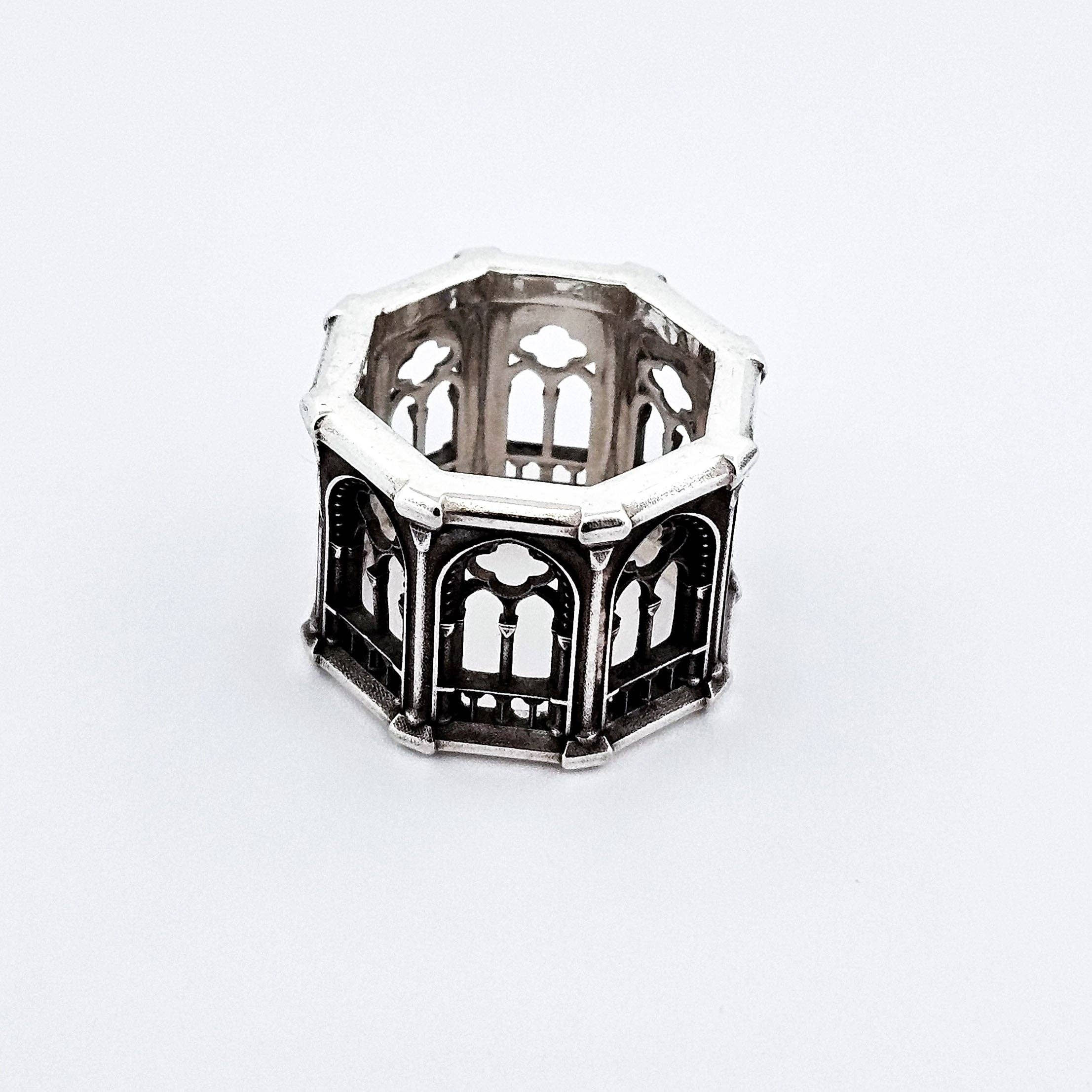 Inchoo bijoux inc - Wholesale Band/Stacked Ring - Holy Gothic Church Bold Wide Ring Band6