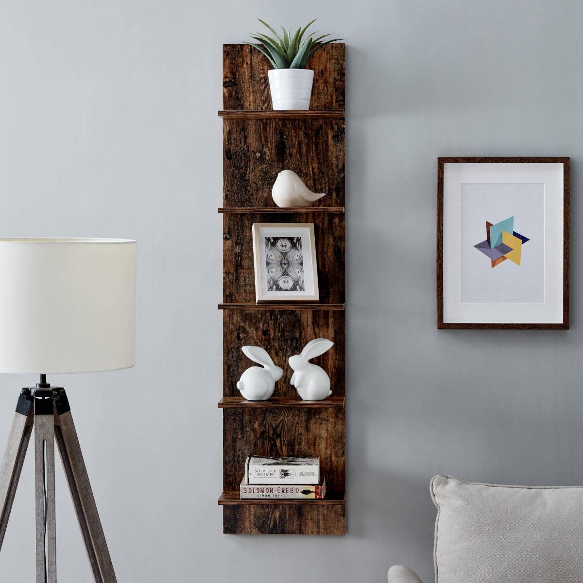 Danya B - Wholesale Wall Mounted Shelf - Five-Tier Wide Column Wall Shelf6