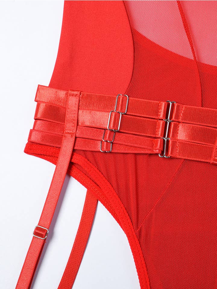 Tourtiwi - Wholesale Lingerie Bodysuit - Women's - Sexy Mesh Halter Lingerie Bodysuit29