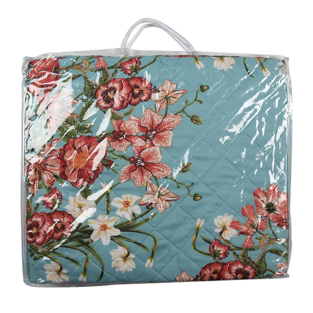 Clayre & Eef - Wholesale Bedding Blanket - Q197.061 Bedspread 240x260 cm Blue Pink Cotton Polyester1