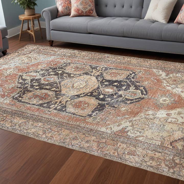 HomeRoots - Wholesale Area Rug - 9' X 12' Orange Brown And Taupe Abstract Area Rug6