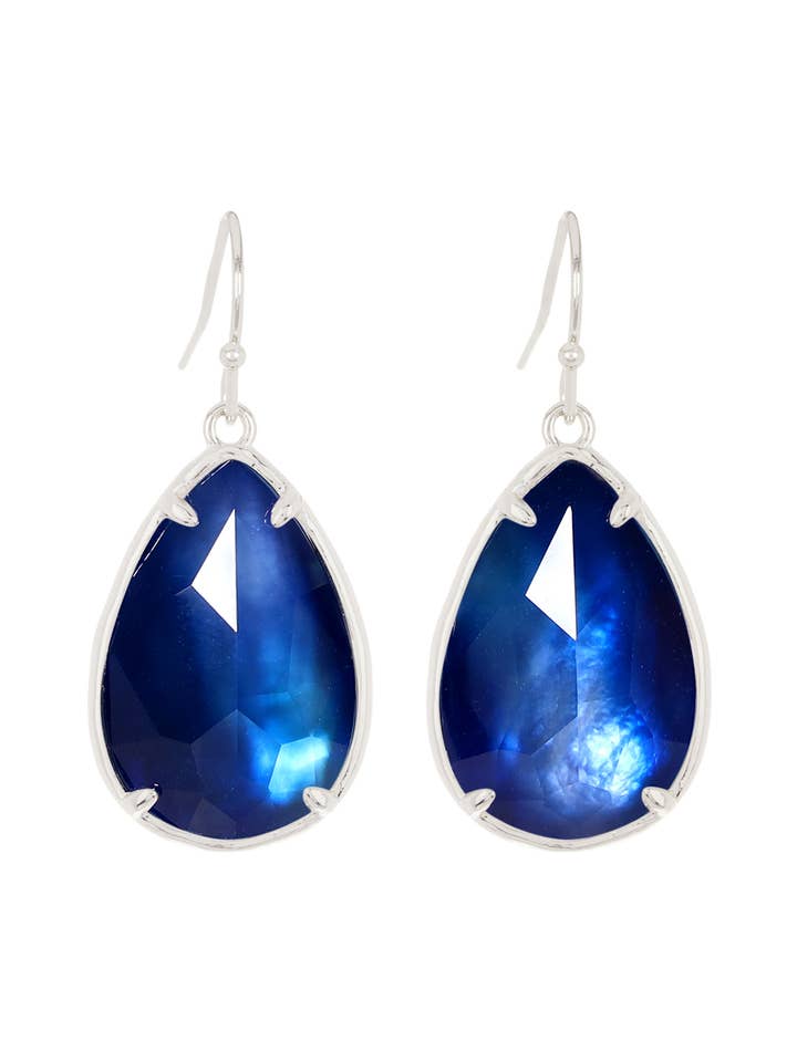 Labradorite Doublet Fancy Cut Drop Earrings - SF for wholesale by Zoey Simmons