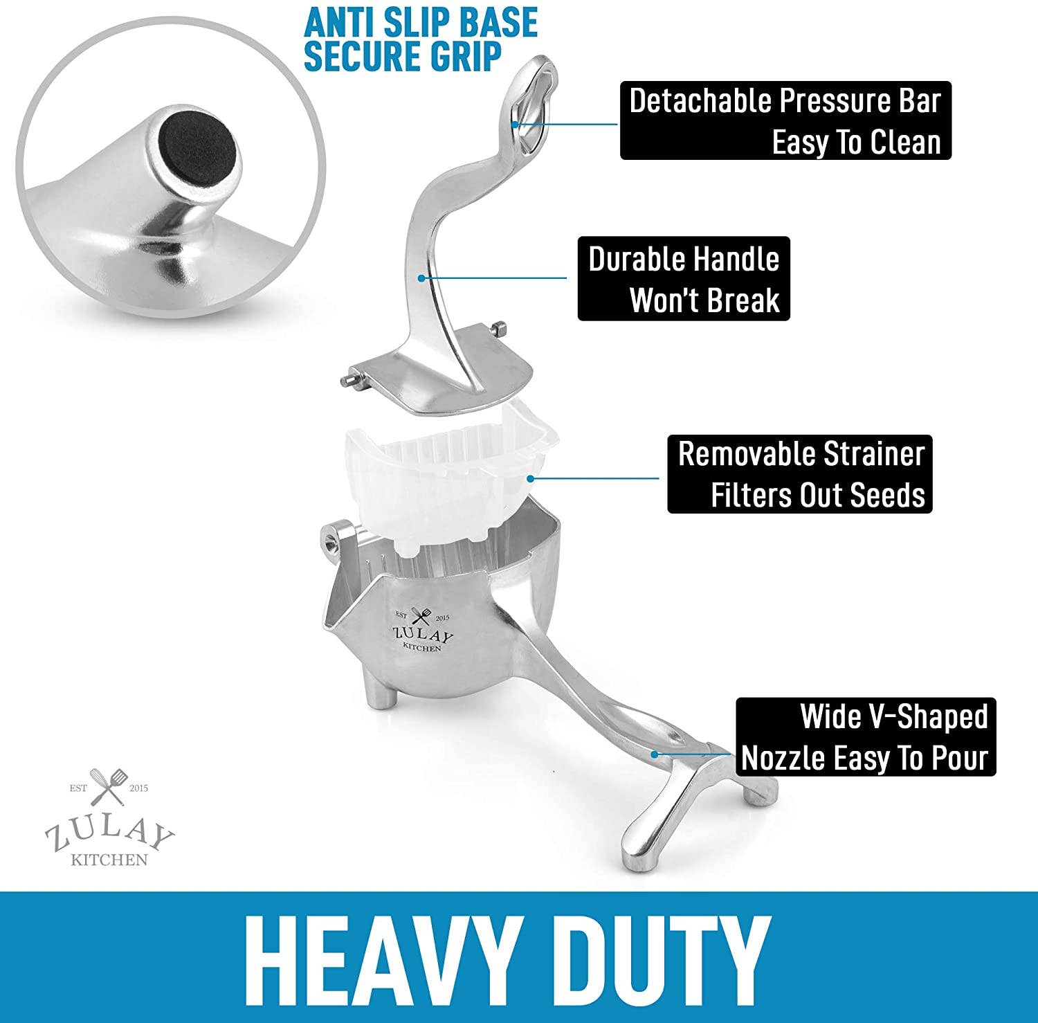 Zulay Kitchen - Wholesale Keukengereedschapsset - Handmatige fruitpers - Sappers voor zwaar gebruik11