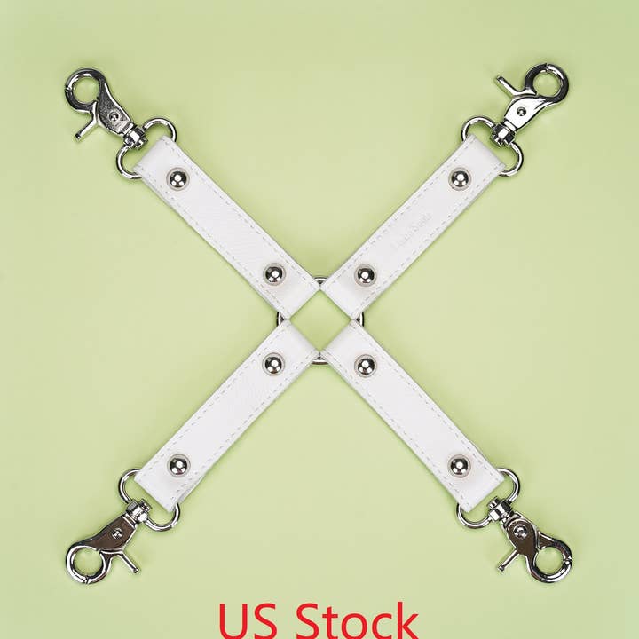 Fuji Weiß-Weiß-Leder-Hogtie mit silbernem Metall für den Großhandel von Liebe Seele