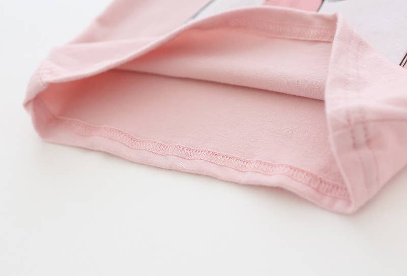 CHANG EN LLC - Wholesale Screen Printed T-Shirt - Kids - Cute Dog Print Girl's Top6