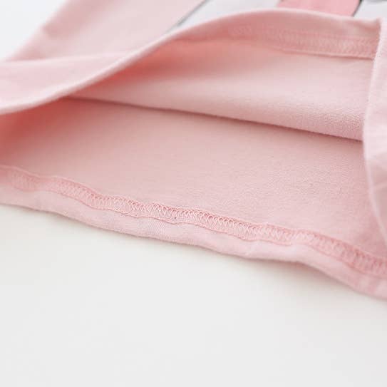 CHANG EN LLC - Wholesale Screen Printed T-Shirt - Kids - Cute Dog Print Girl's Top6