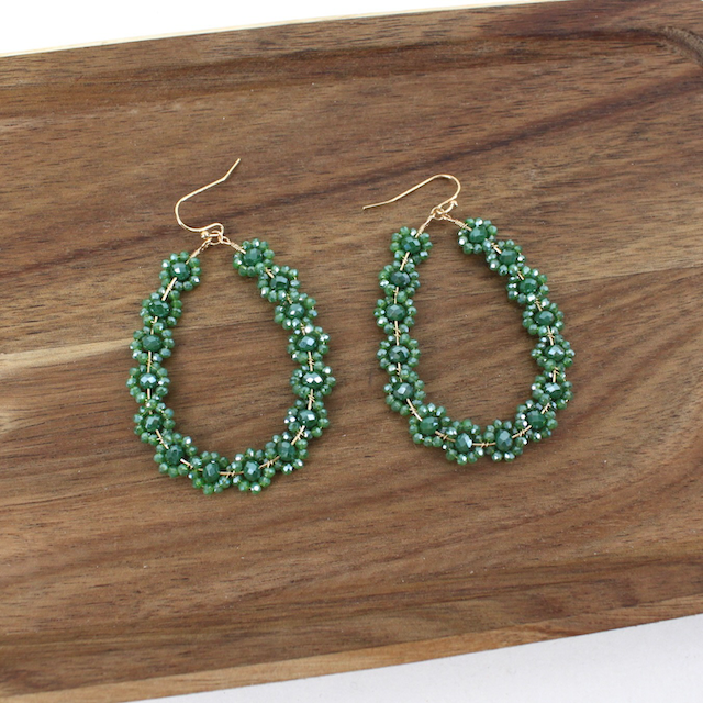 Pretty Persuasions - Wholesale Dangle Earrings - E24098 Beaded Flower Dangle Earrings13