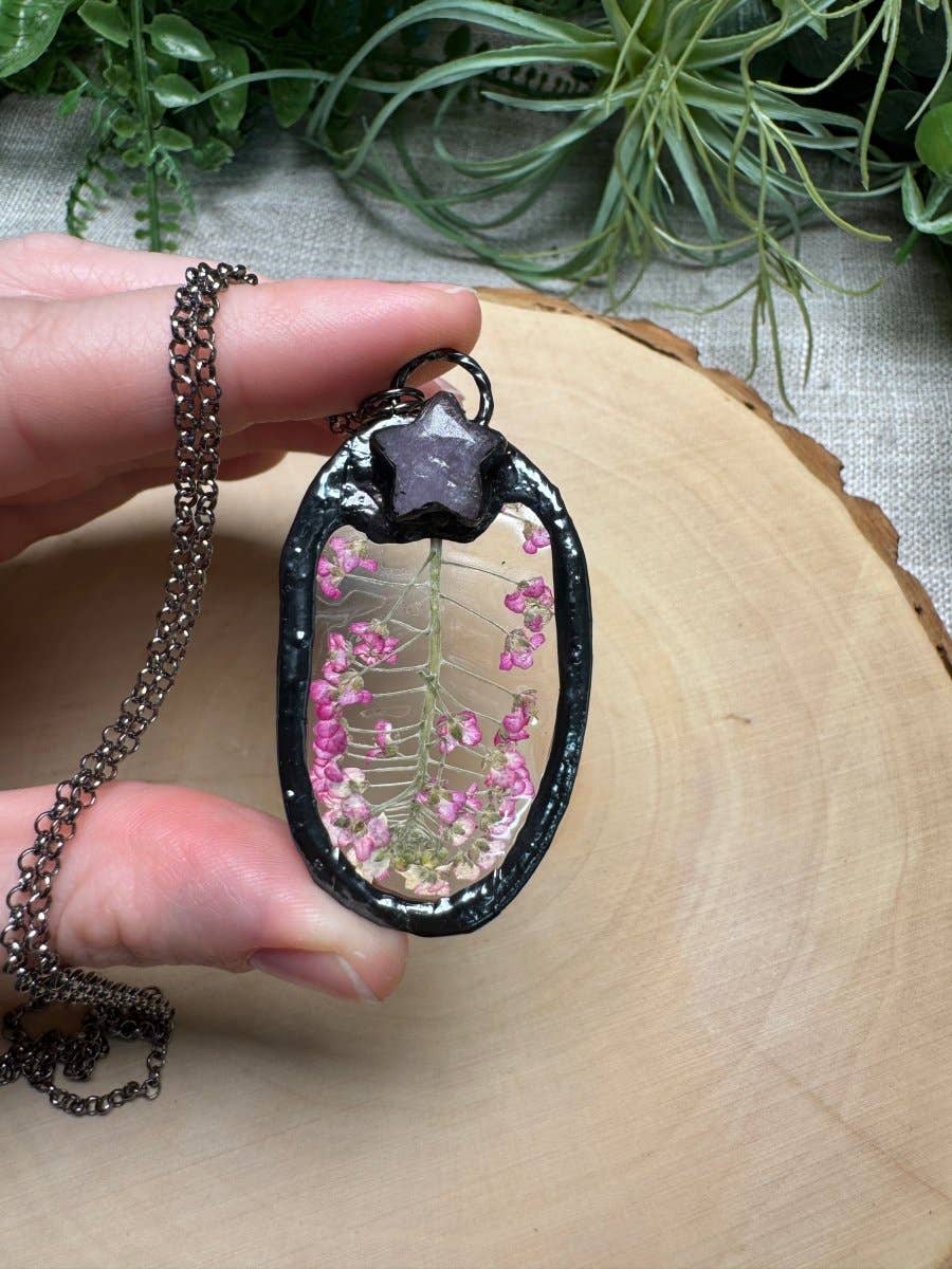 Copper Ashes - Wholesale Pendant/Charm Necklace - Somnielle- Kunzite and Flower Necklace1