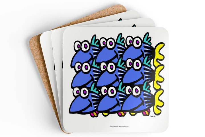Graham Sale - Wholesale Coasters - Blue Fish.