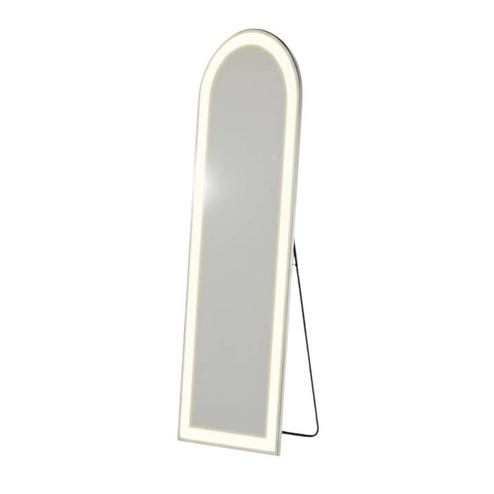 HomeRoots - Wholesale Vanity Mirror - 60" Clear Arch Lighted Freestanding and Wall Mount Frameless Full Length Mirror