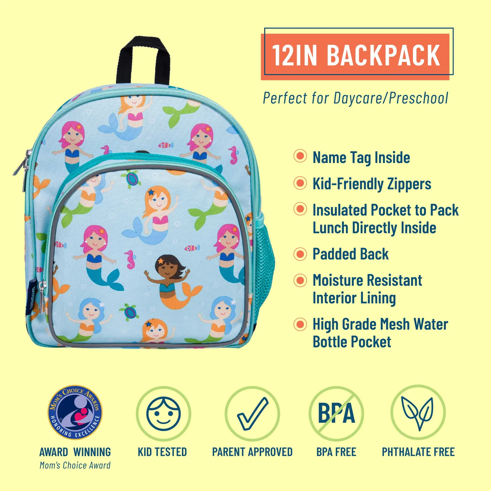 Wildkin - Wholesale Backpack - Kids - Mermaids Backpack - 12 Inch1