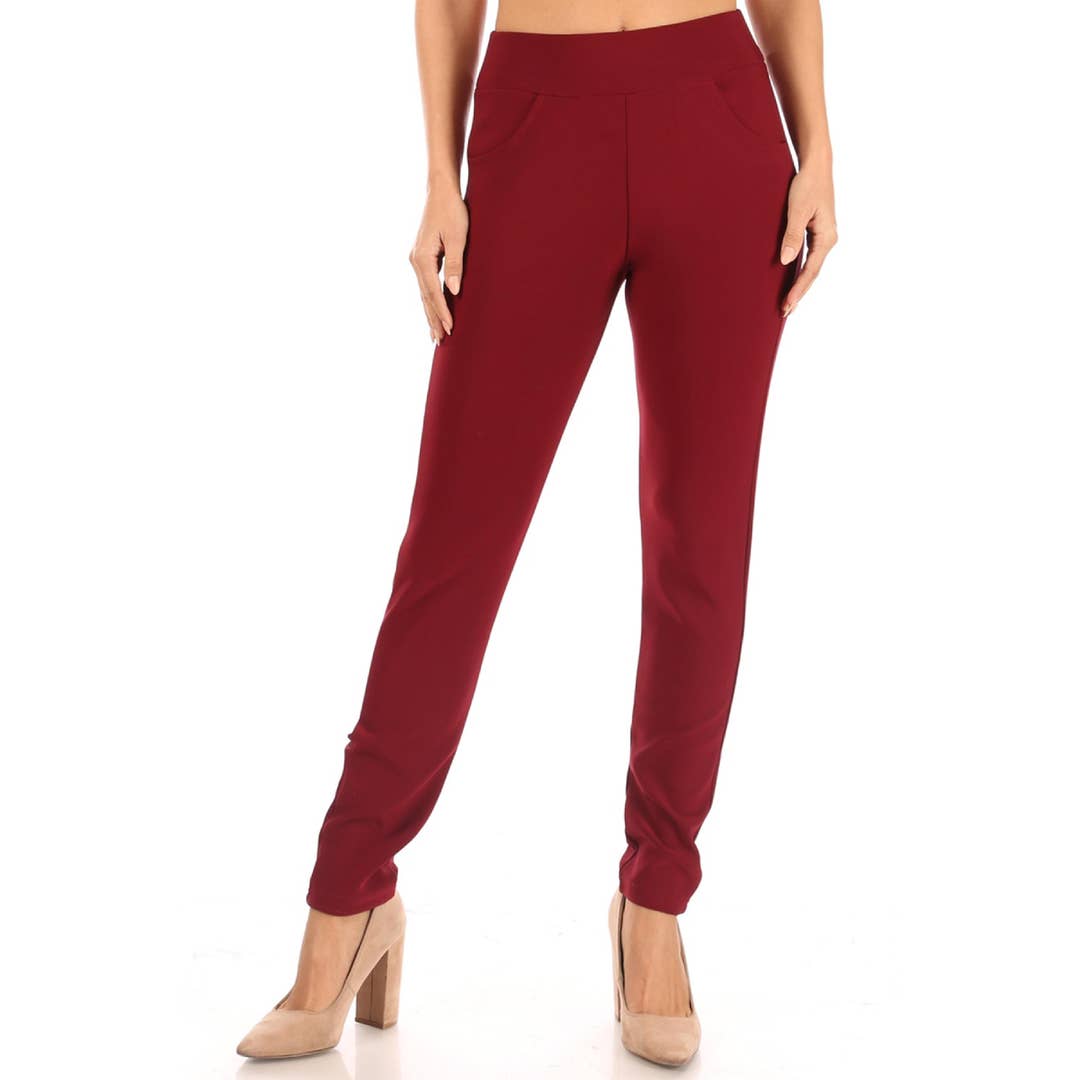 Women's Casual Solid Slim Stretch Legging Bottom Pants for wholesale by MOA COLLECTION