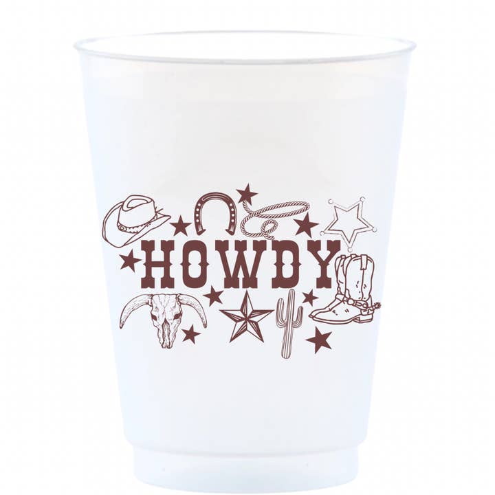 perk - Wholesale Disposable Cup - Brown Howdy Western Reusable Frost Flex Cups0